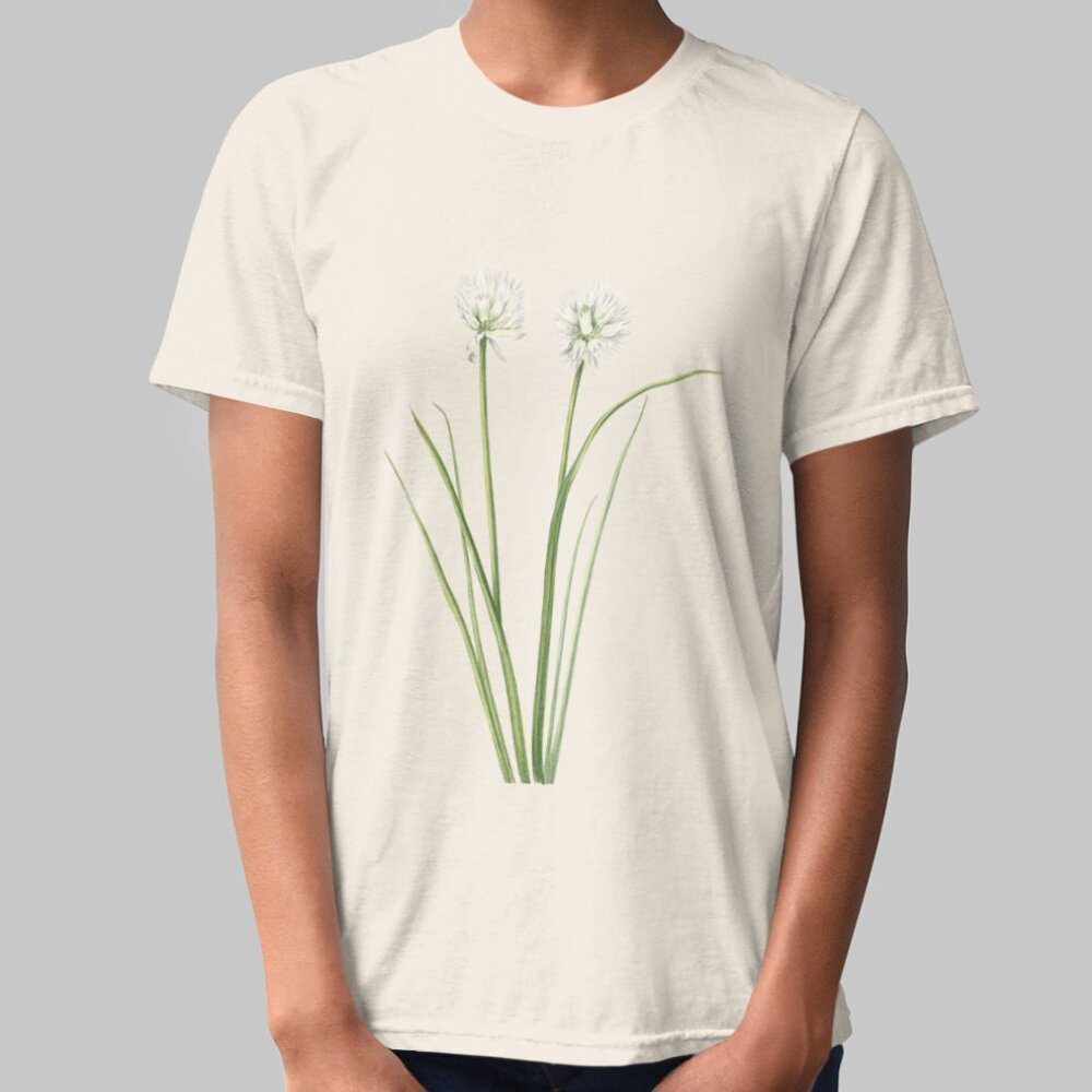 Wild Chives Vintage Floral Print Short Sleeve Graphic Tee T-shirt S M L XL